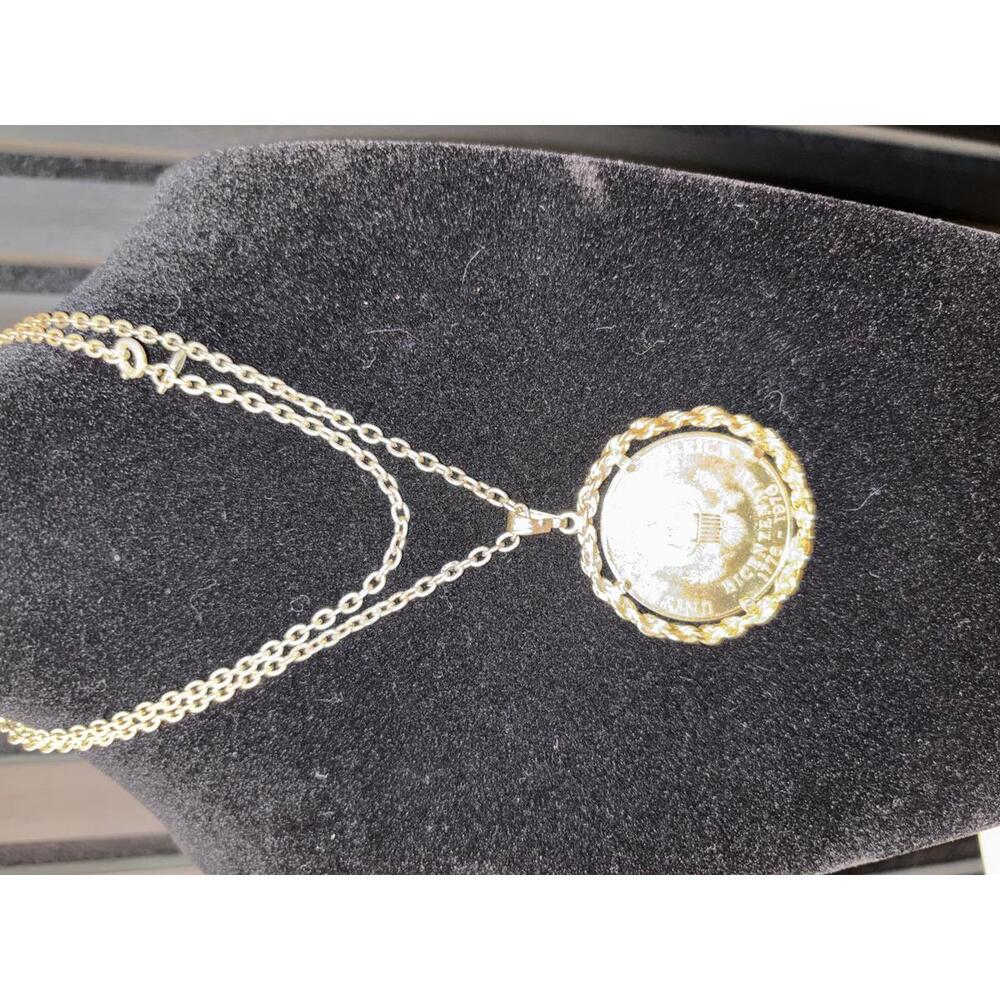 Vintage Coin Pendant Necklace with Chain - Picture 2 of 4